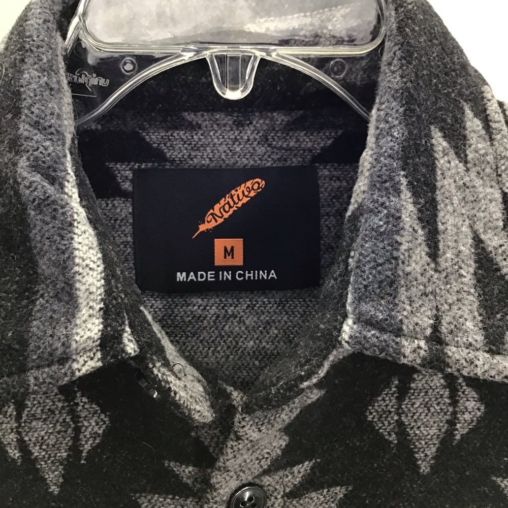 Native Western Aztec Button-Up Jacket Shacket Win… - image 4